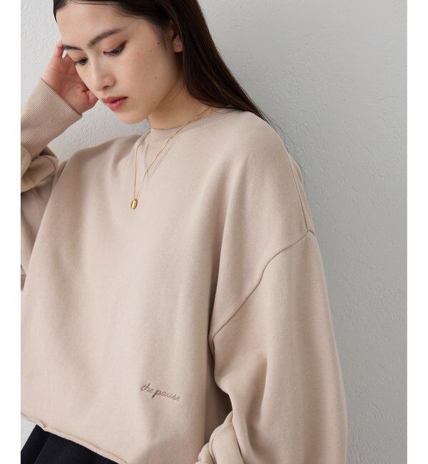 THE PAUSE「【THE PAUSE】刺繍ショートスウェット」|Tシャツ・カットソー|