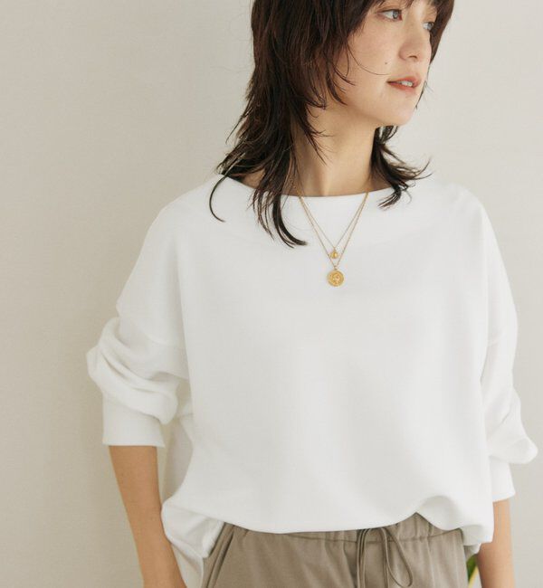  「【接触冷感/紫外線防止/防シワ】ダンボールボートネックプルオーバー」|Tシャツ・カットソー|