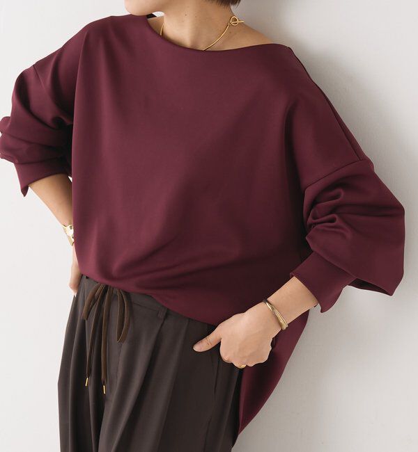  「【接触冷感/紫外線防止/防シワ】ダンボールボートネックプルオーバー」|Tシャツ・カットソー|