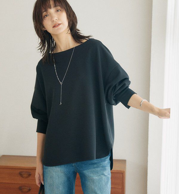  「【接触冷感/紫外線防止/防シワ】ダンボールボートネックプルオーバー」|Tシャツ・カットソー|