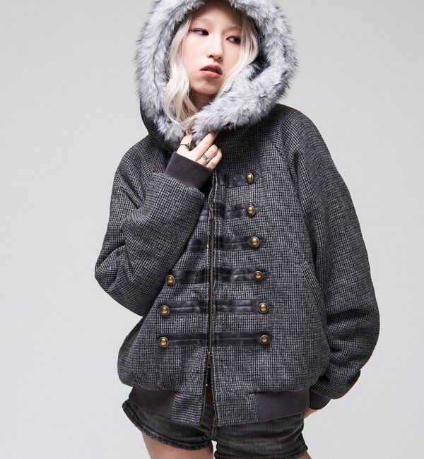  「【26AW LOOK掲載品番/WEB限定サイズあり】ナポレオンファーブルゾン」|ブルゾン・スタジャン|チャコールグレー
