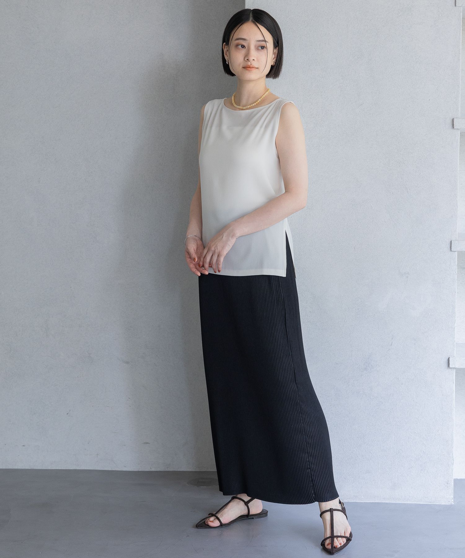 A part by 「【在庫限り！！】ソフトジョーゼットノースリーブT」|Tシャツ・カットソー|