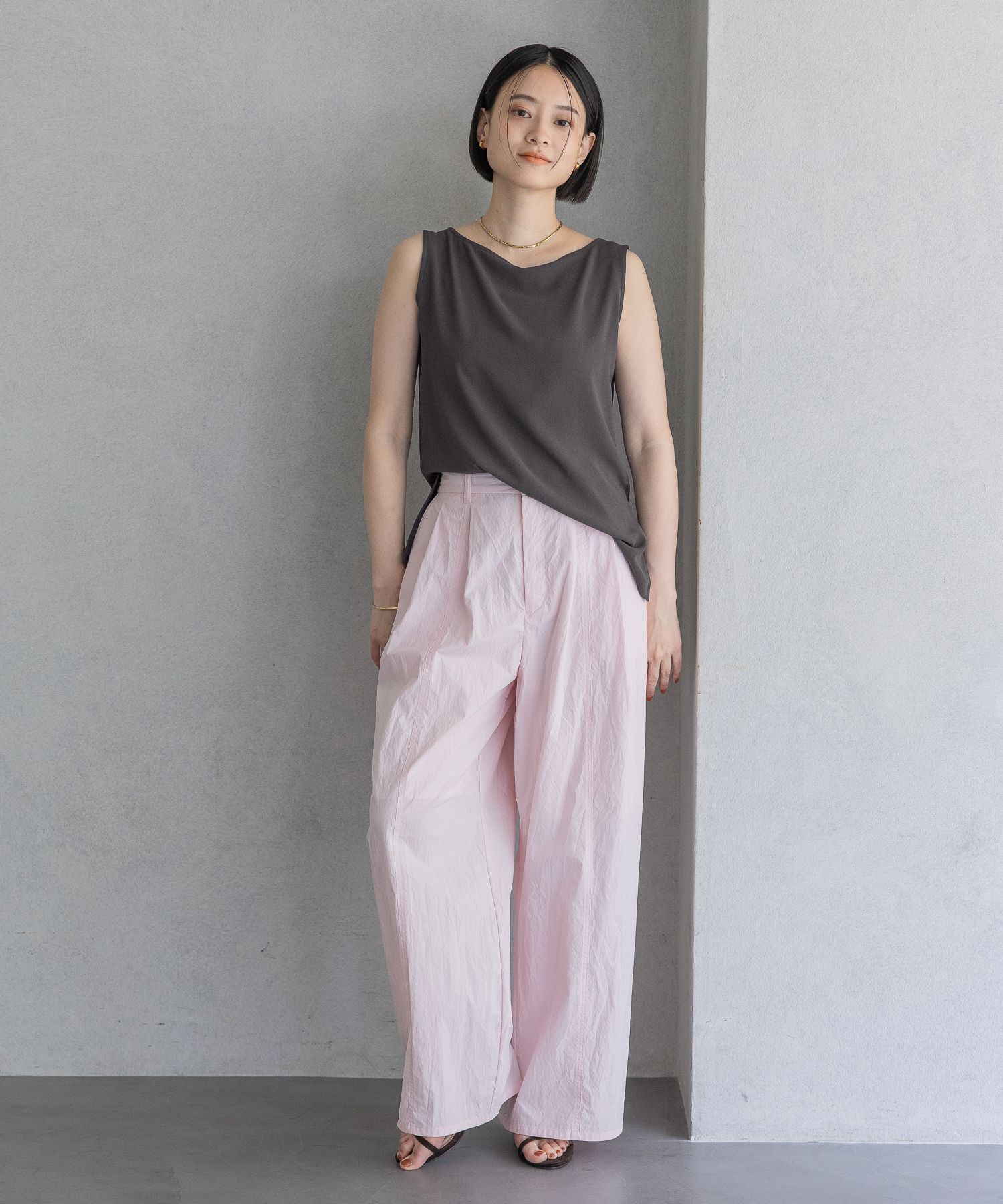A part by 「【在庫限り！！】ソフトジョーゼットノースリーブT」|Tシャツ・カットソー|