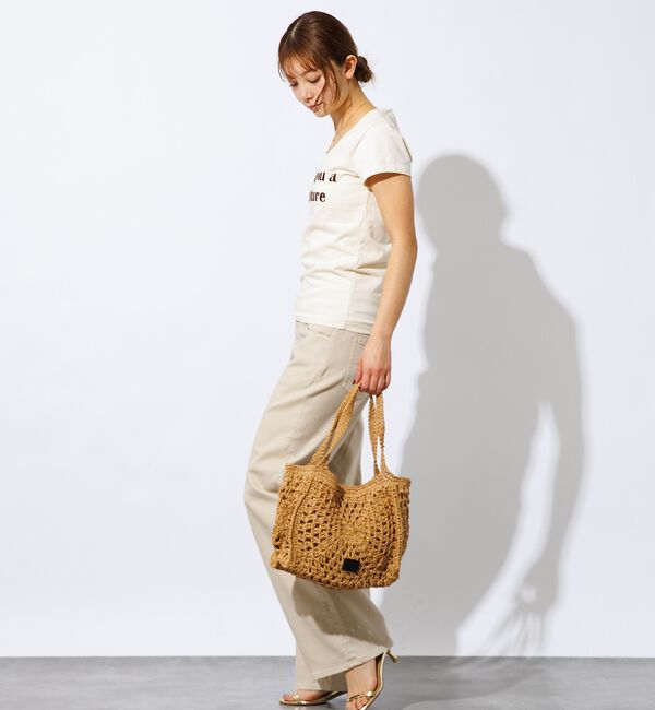 Rouge vif「【Swaraj /スワラージ】手編みペーパーラフィアトートBAG/トートバッグ」|トートバッグ|