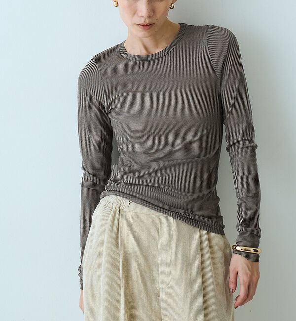 qualite「【接触冷感素材】ストレッチフライスカットソー」|Tシャツ・カットソー|