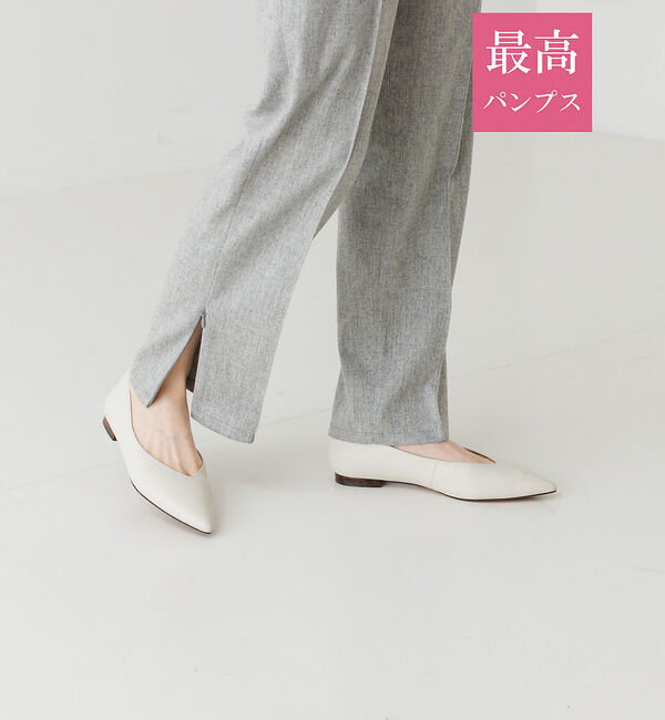 AU BANNISTER「【最高パンプス/1cmヒール】美脚&times;快適 ポインテッドフラットパンプス」|パンプス|アイボリー
