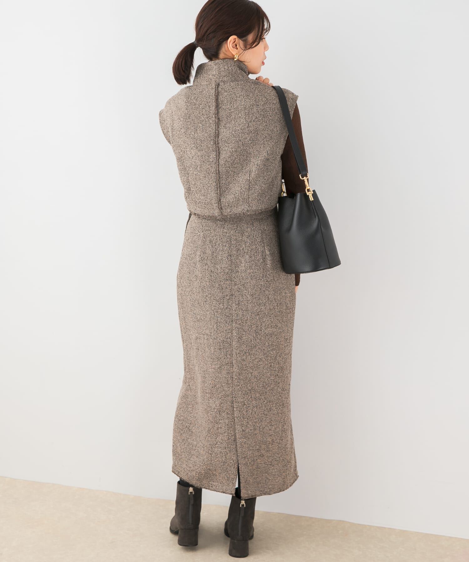 URBAN RESEARCH ROSSO「F by ROSSO　ツイードハーフZIPプルオーバー+スカート」|その他|