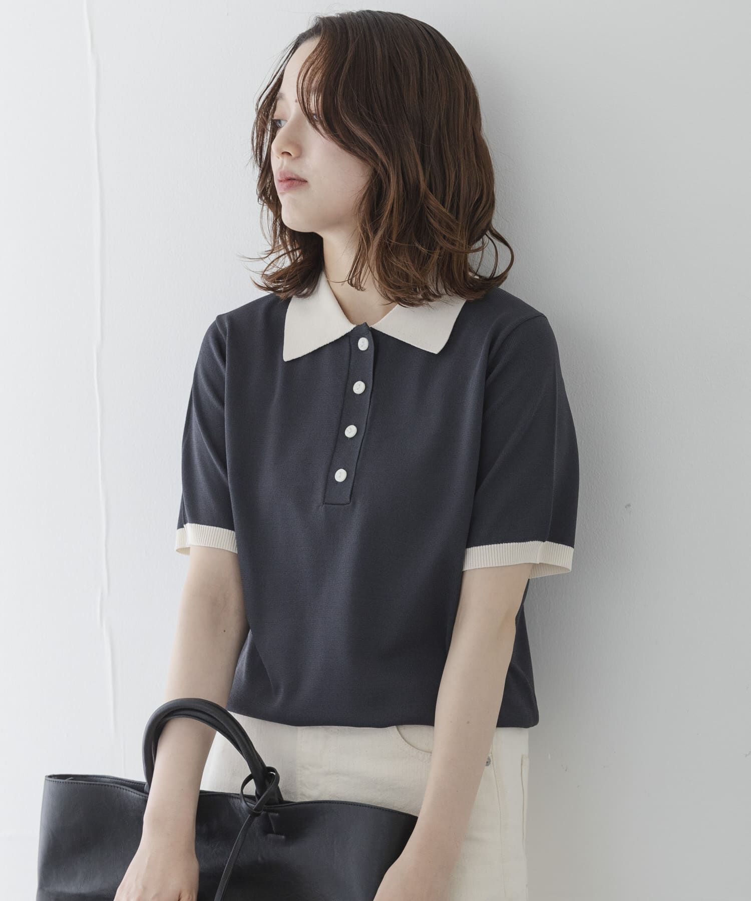 Sonny Label 「配色襟ニットポロシャツ」|ニット・セーター|