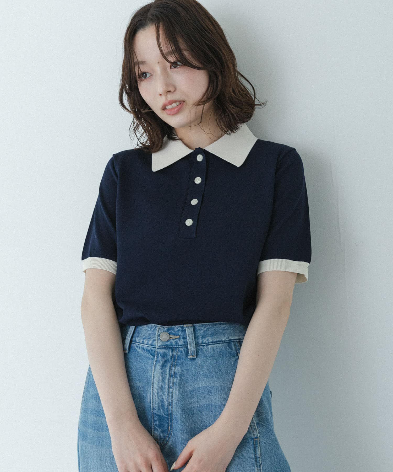 Sonny Label 「配色襟ニットポロシャツ」|ニット・セーター|