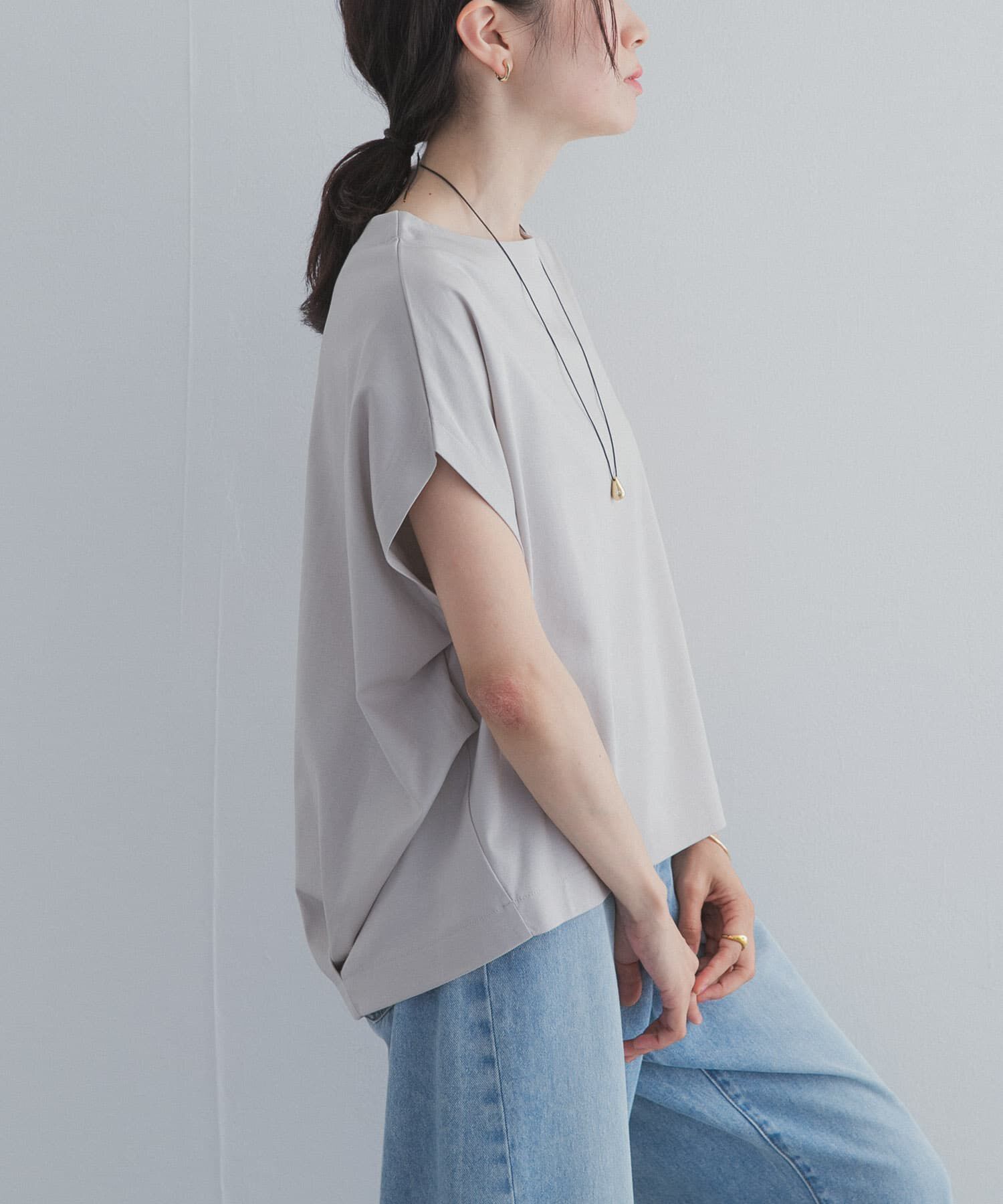 URBAN RESEARCH DOORS「『UR TECH』サマシェアバックタックコクーンプルオーバー」|Tシャツ・カットソー|