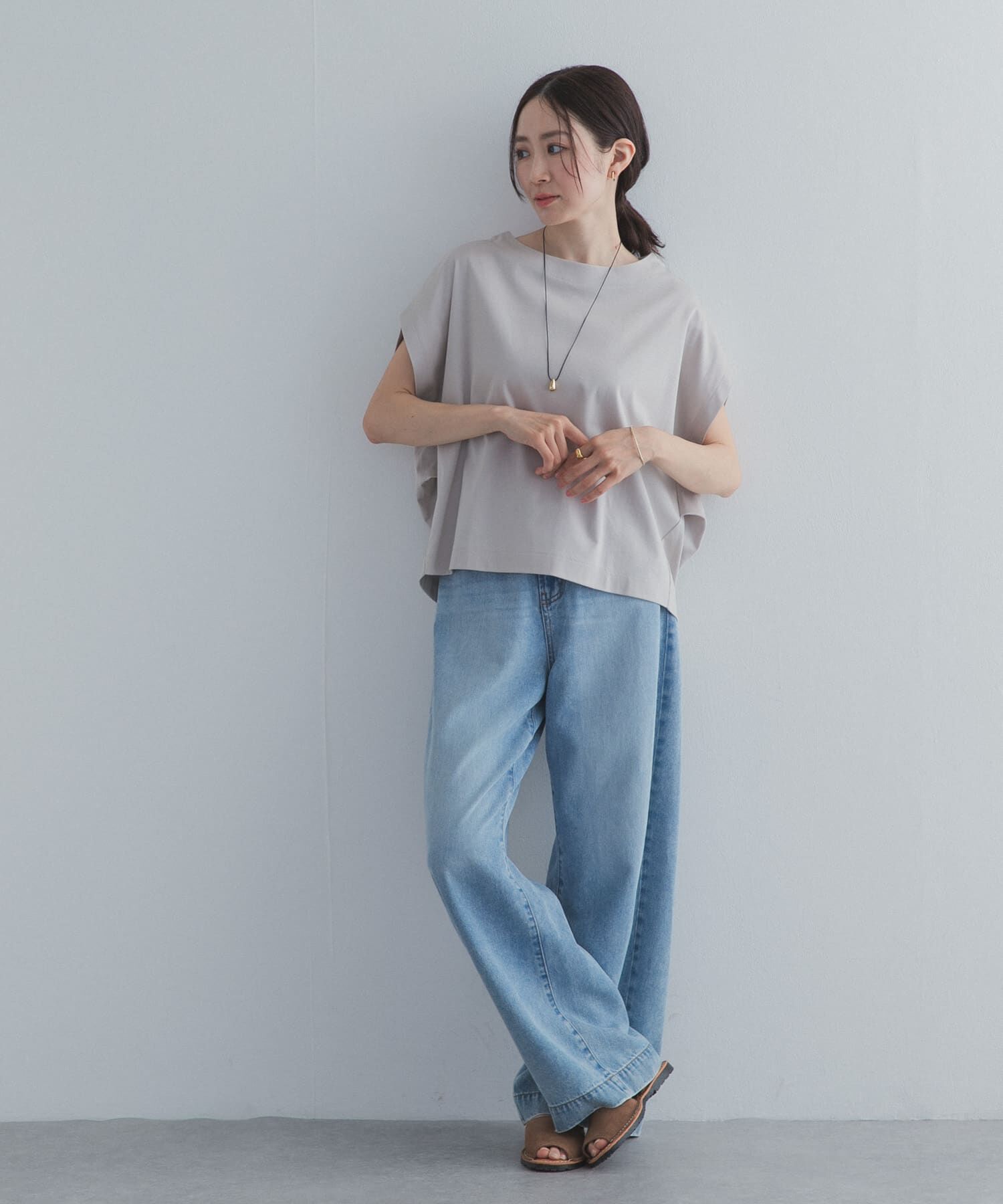 URBAN RESEARCH DOORS「『UR TECH』サマシェアバックタックコクーンプルオーバー」|Tシャツ・カットソー|