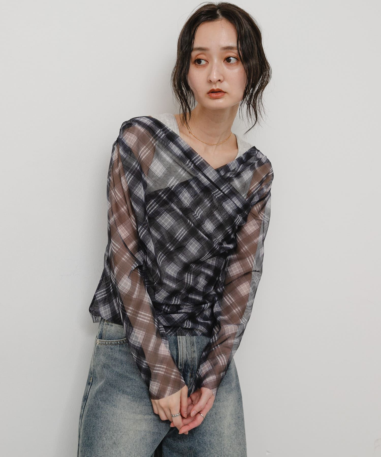 SENSE OF PLACE by URBAN RESEARCH「チェックシアードレープトップ」|その他|
