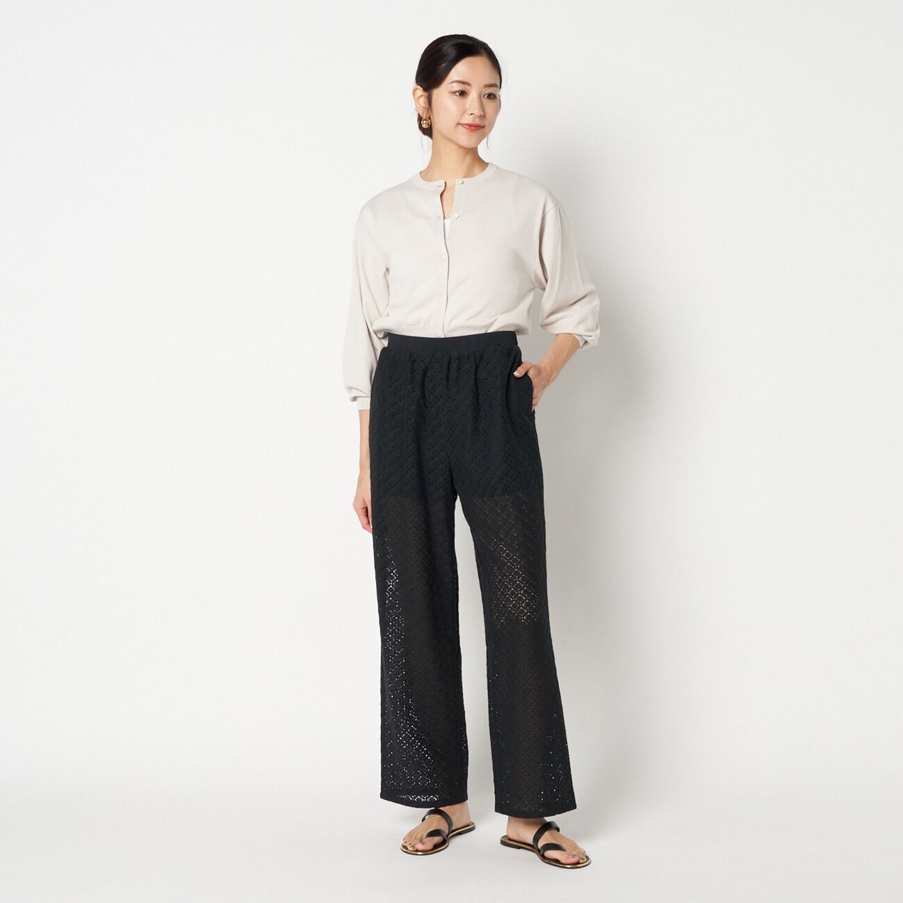 HELIOPOLE「HELIOPOLE LACE PANTS」|チノ|