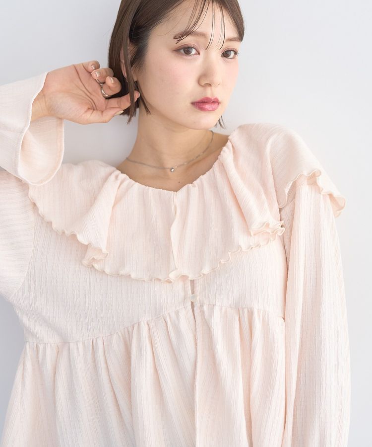 earth music&ecology「ラッフルカラーカットブラウス」|シャツ・ブラウス|Ivory
