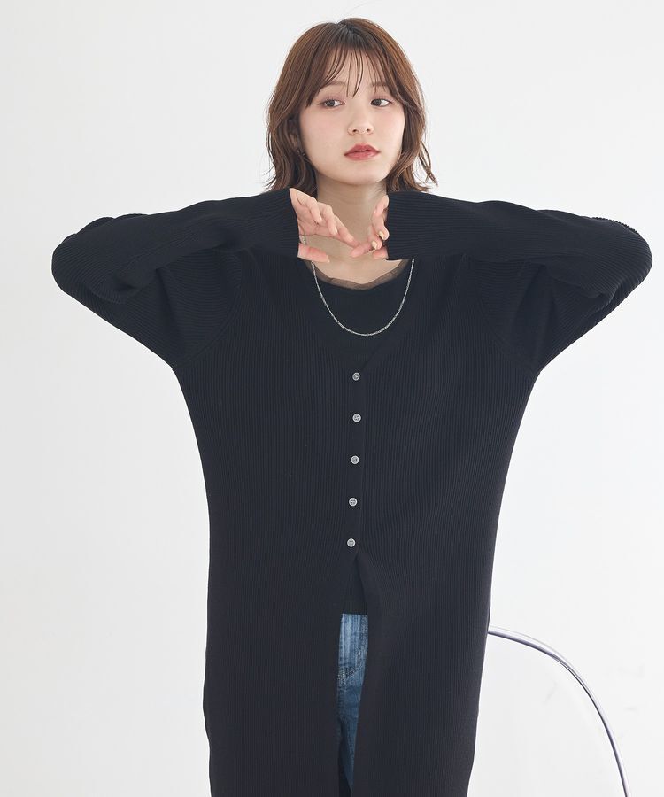 earth music&ecology「Vネックニットワンピース」|ワンピース|