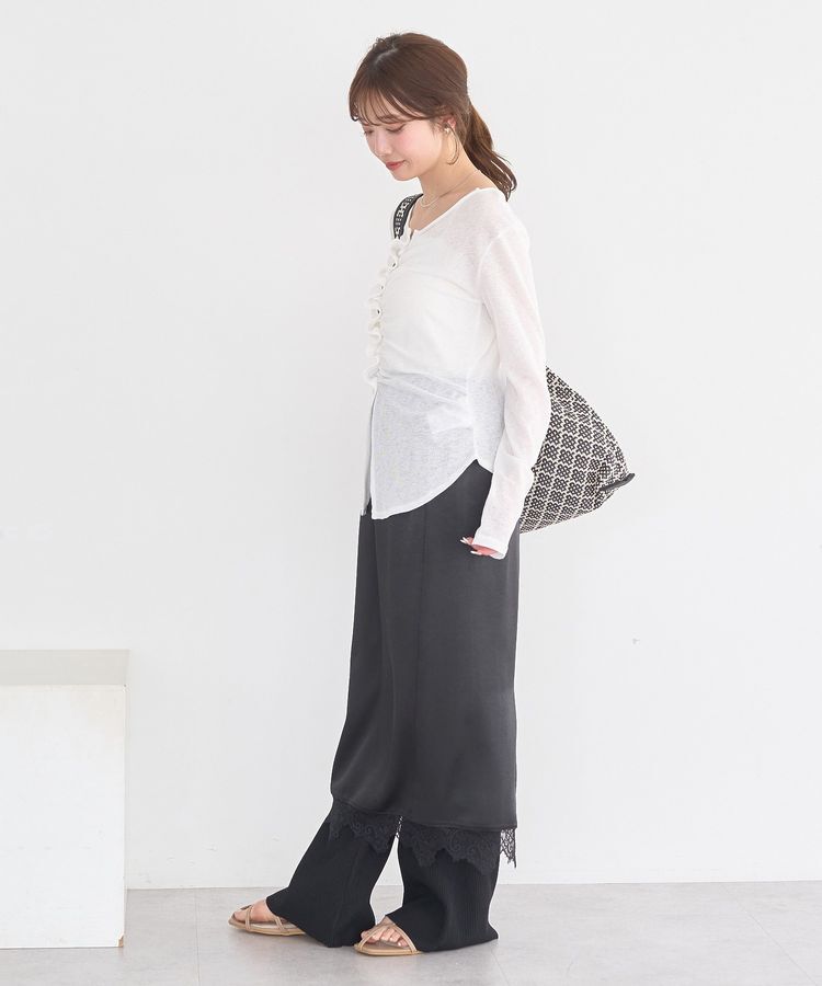 earth music&ecology「シアーワッフルタックボタントップス」|Tシャツ・カットソー|