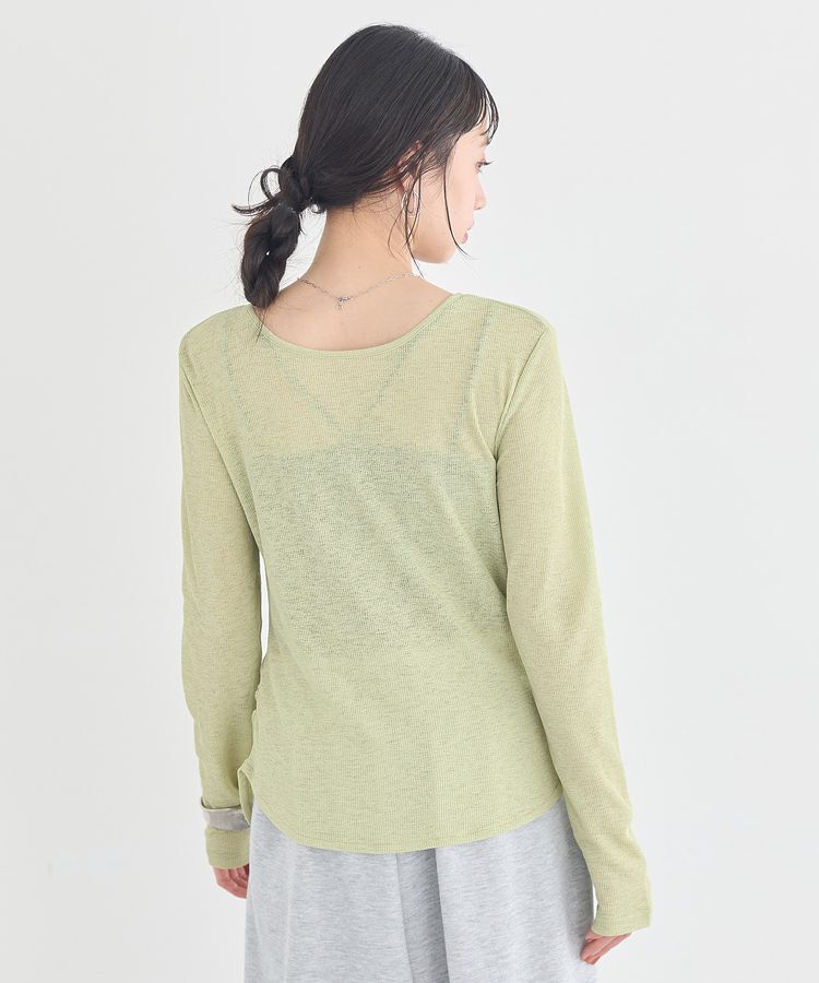 earth music&ecology「シアーワッフルタックボタントップス」|Tシャツ・カットソー|