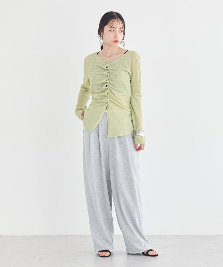 earth music&ecology「シアーワッフルタックボタントップス」|Tシャツ・カットソー|