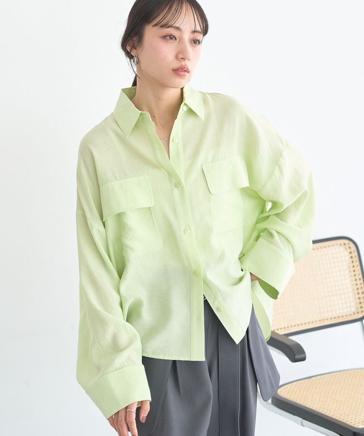 earth music&ecology「Wポケットシャツ」|シャツ・ブラウス|Light Green