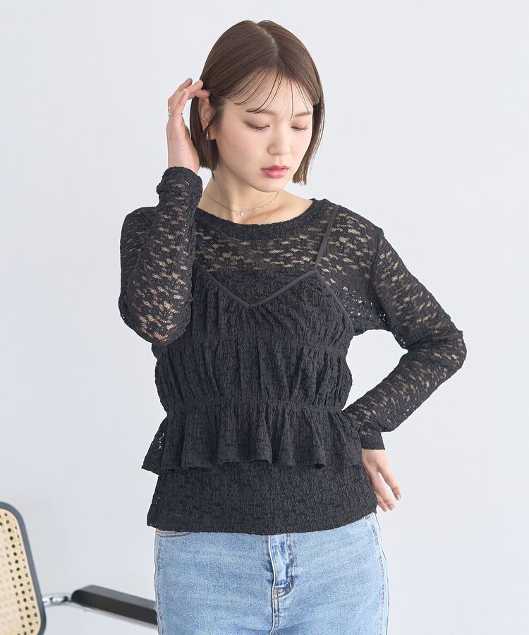 earth music&ecology「SET2点カットレースプルオーバー＋ビスチェ」|Tシャツ・カットソー|