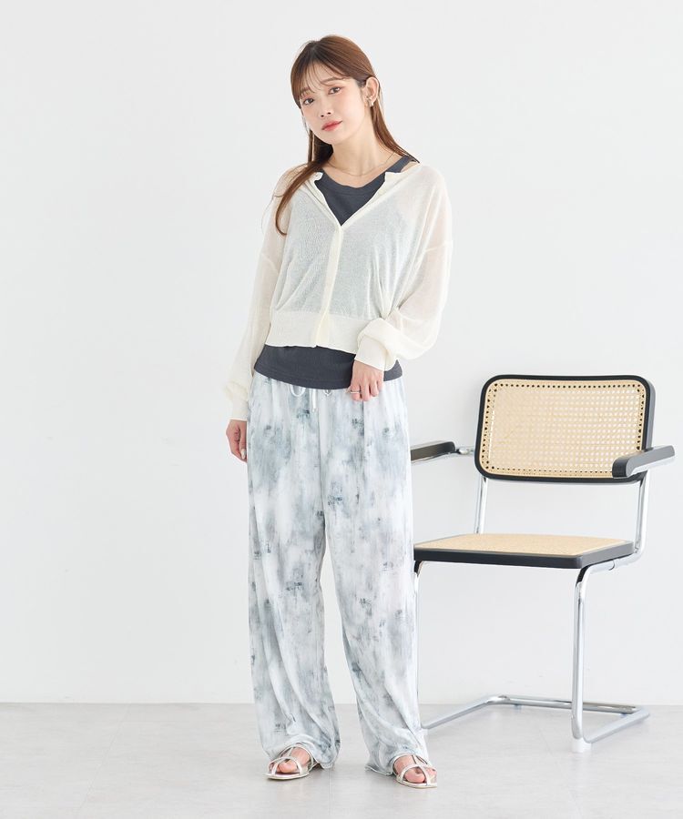 earth music&ecology「【WEB限定】接触冷感シアークルーニットカーディガン」|カーディガン|