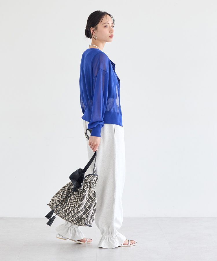 earth music&ecology「【WEB限定】接触冷感シアークルーニットカーディガン」|カーディガン|