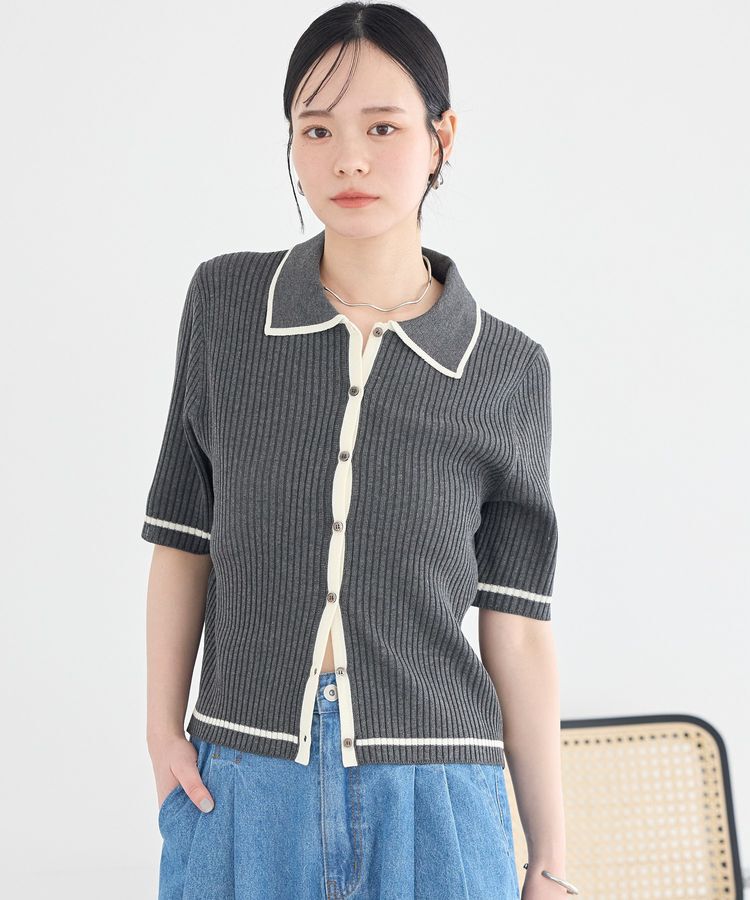 earth music&ecology「【WEB限定】リブニットカーディガン」|カーディガン|