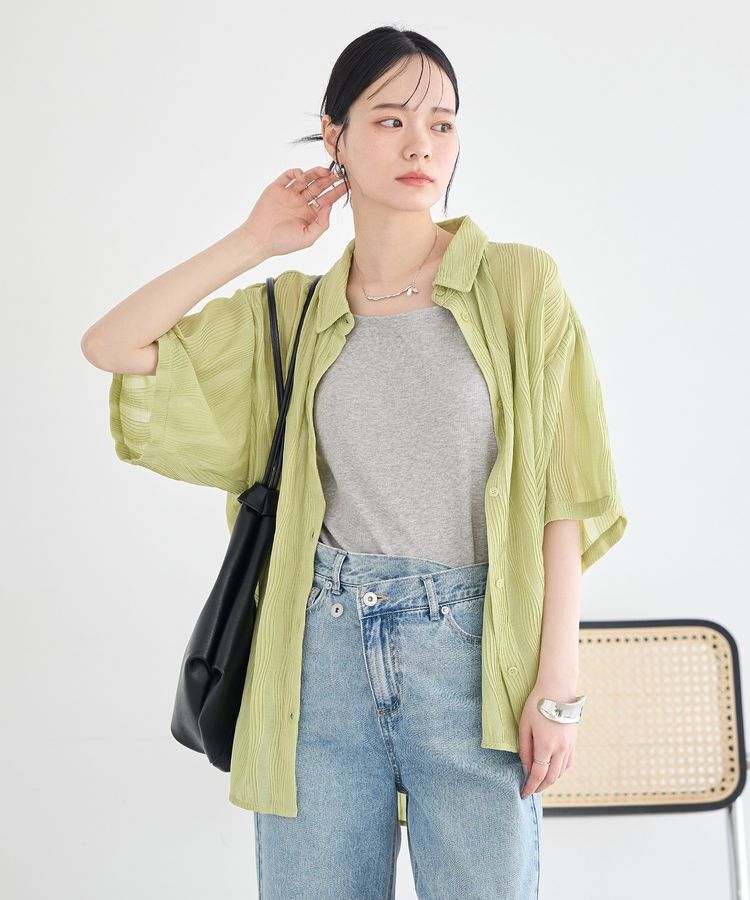 earth music&ecology「ランダムプリーツシャツ」|シャツ・ブラウス|