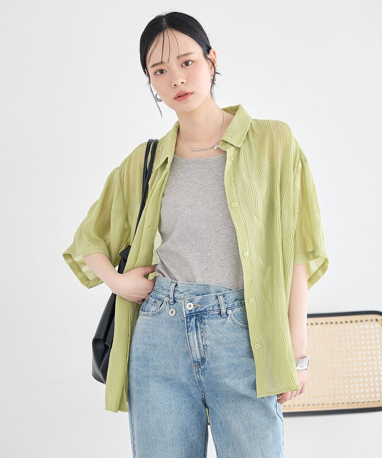 earth music&ecology「ランダムプリーツシャツ」|シャツ・ブラウス|