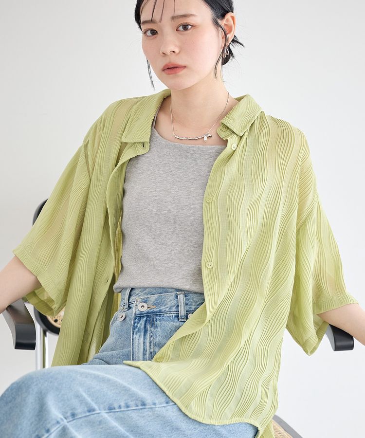 earth music&ecology「ランダムプリーツシャツ」|シャツ・ブラウス|