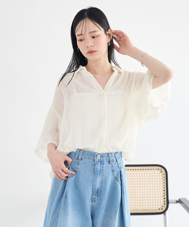 earth music&ecology「ランダムプリーツシャツ」|シャツ・ブラウス|
