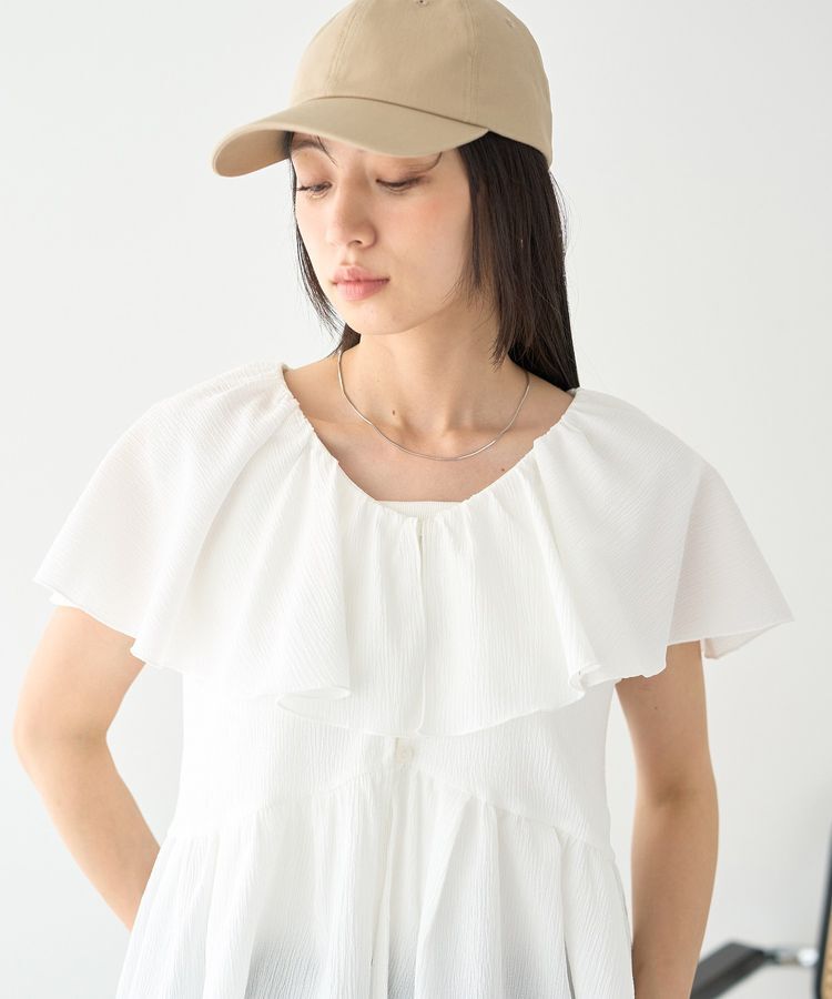 earth music&ecology「ラッフルカラーペプラムカットブラウス」|シャツ・ブラウス|