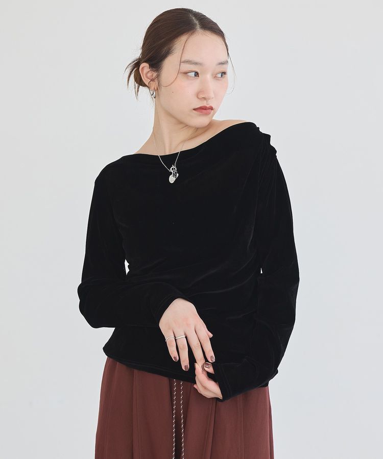 earth music&ecology「ドレープカットチュールフロッキープルオーバー」|Tシャツ・カットソー|