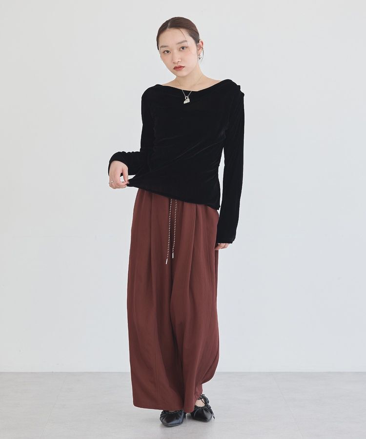 earth music&ecology「ドレープカットチュールフロッキープルオーバー」|Tシャツ・カットソー|