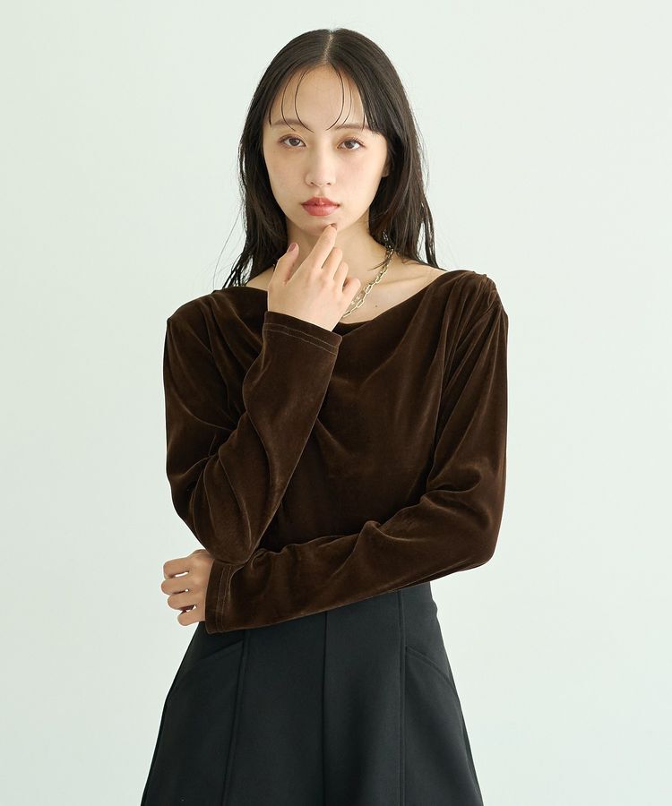 earth music&ecology「ドレープカットチュールフロッキープルオーバー」|Tシャツ・カットソー|