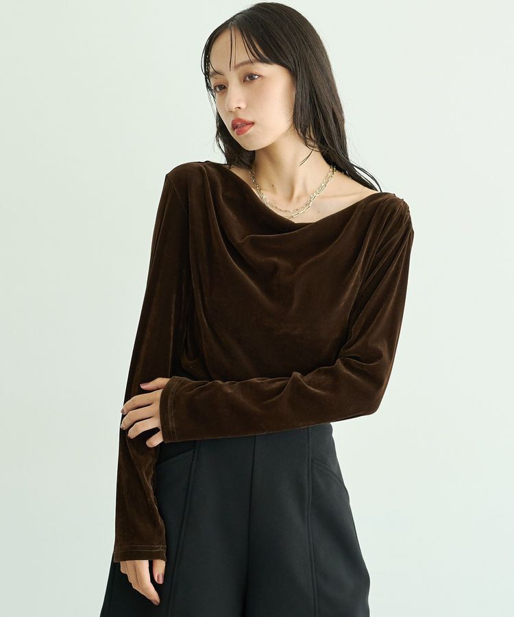 earth music&ecology「ドレープカットチュールフロッキープルオーバー」|Tシャツ・カットソー|