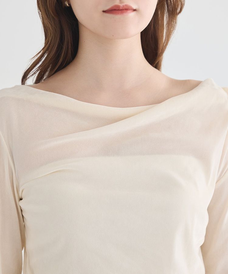 earth music&ecology「ドレープカットチュールフロッキープルオーバー」|Tシャツ・カットソー|