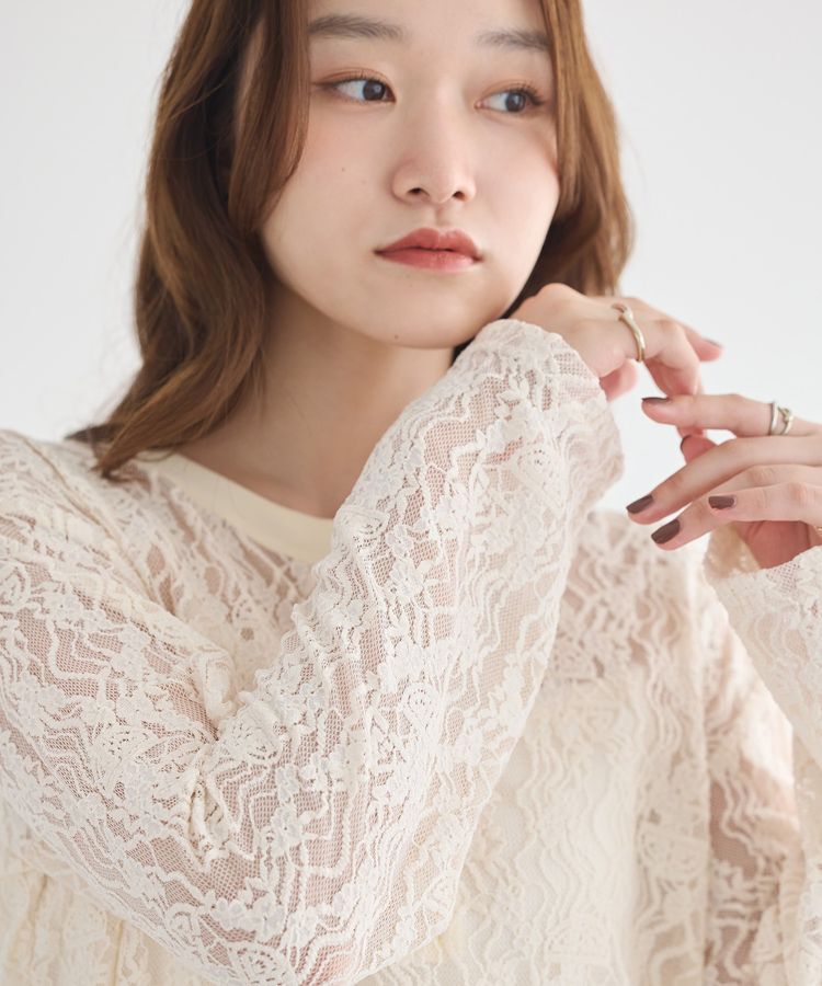 earth music&ecology「レースヘンリープルオーバー」|Tシャツ・カットソー|