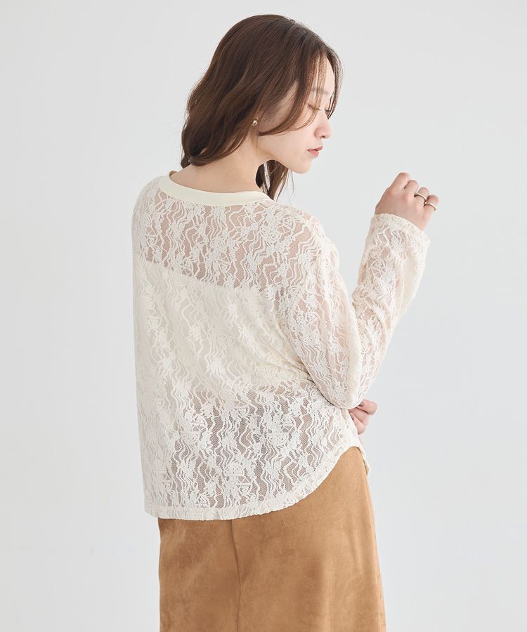 earth music&ecology「レースヘンリープルオーバー」|Tシャツ・カットソー|