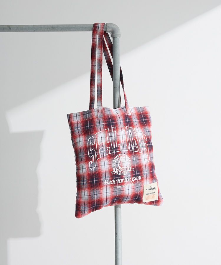 Green Parks「SPALDING別注 ネルチェックバッグ」|トートバッグ|Red