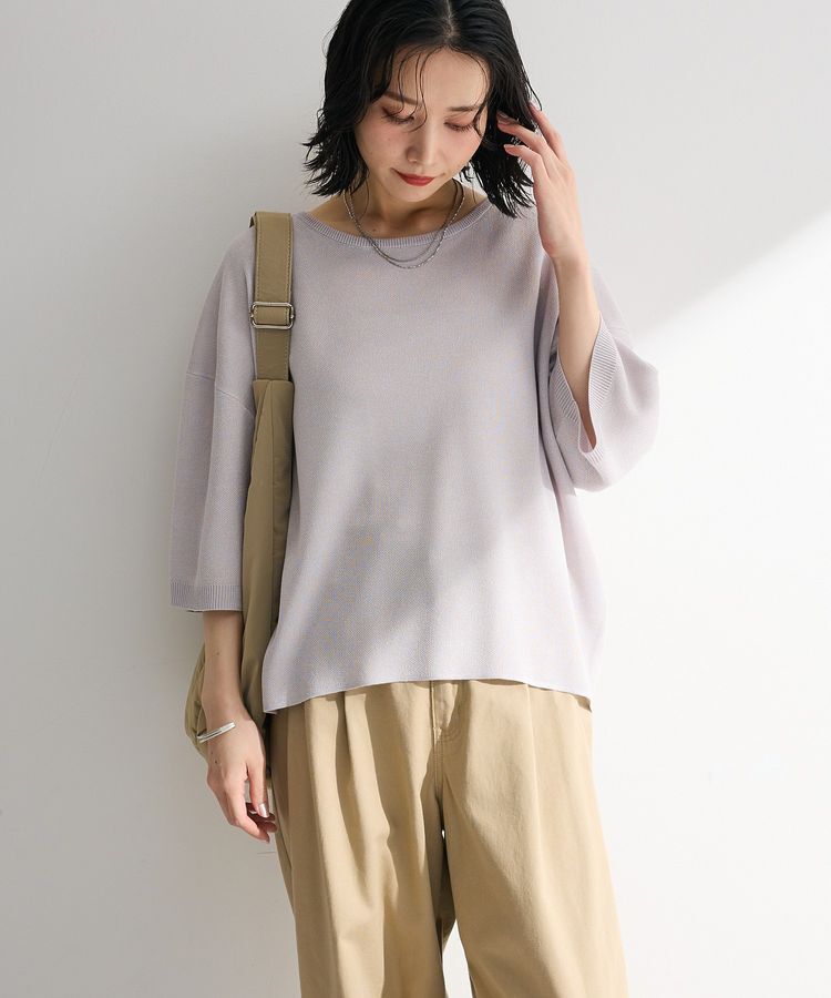 Green Parks「七分袖機能ニットプルオーバー」|ニット・セーター|Gray
