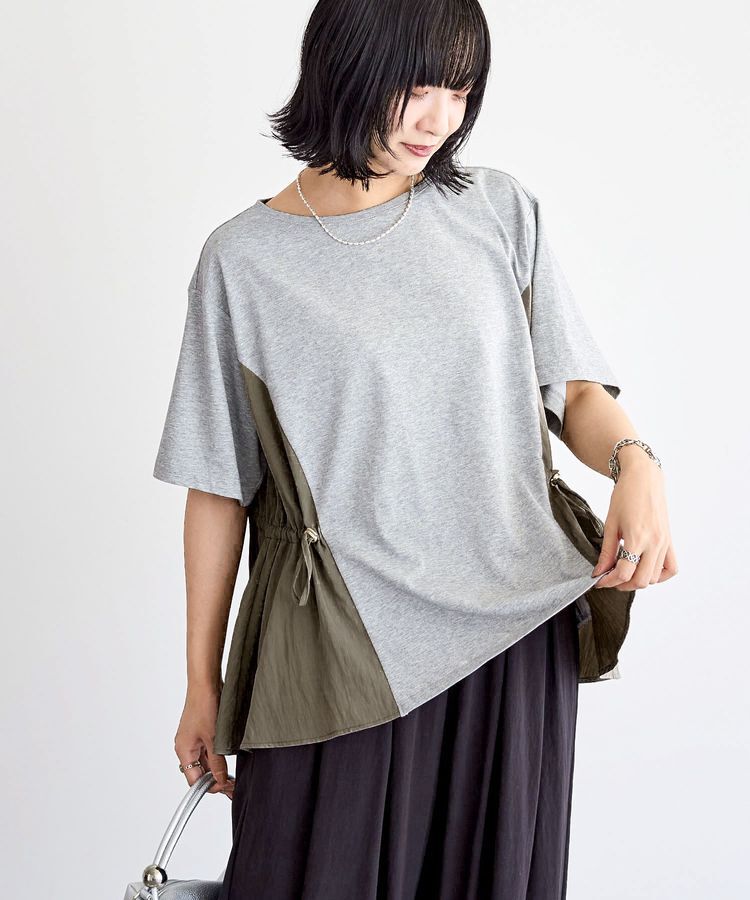 Green Parks「異素材ドッキングプルオーバー」|Tシャツ・カットソー|Gray Mixture