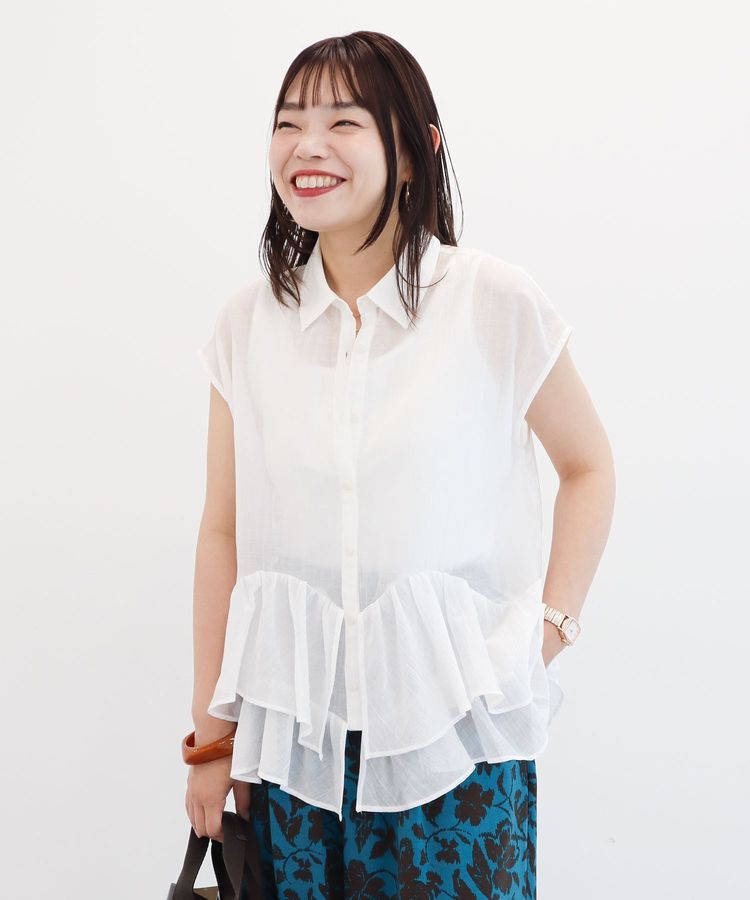 Green Parks「ノースリーブフリルブラウス」|シャツ・ブラウス|
