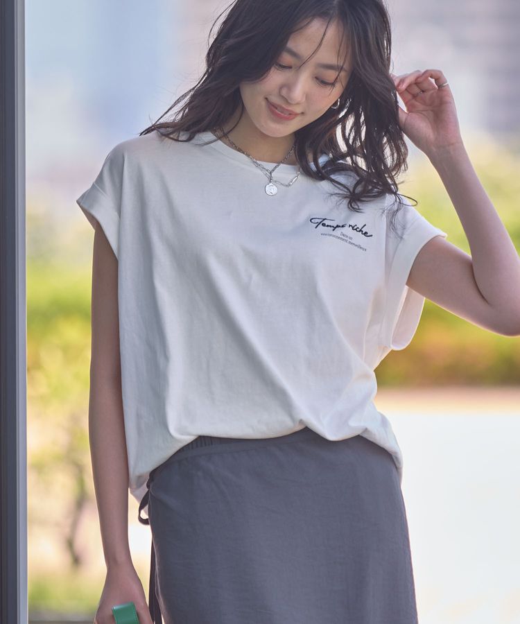 Green Parks「【適ON】汗染み防止フレンチロゴTシャツ」|Tシャツ・カットソー|Off White