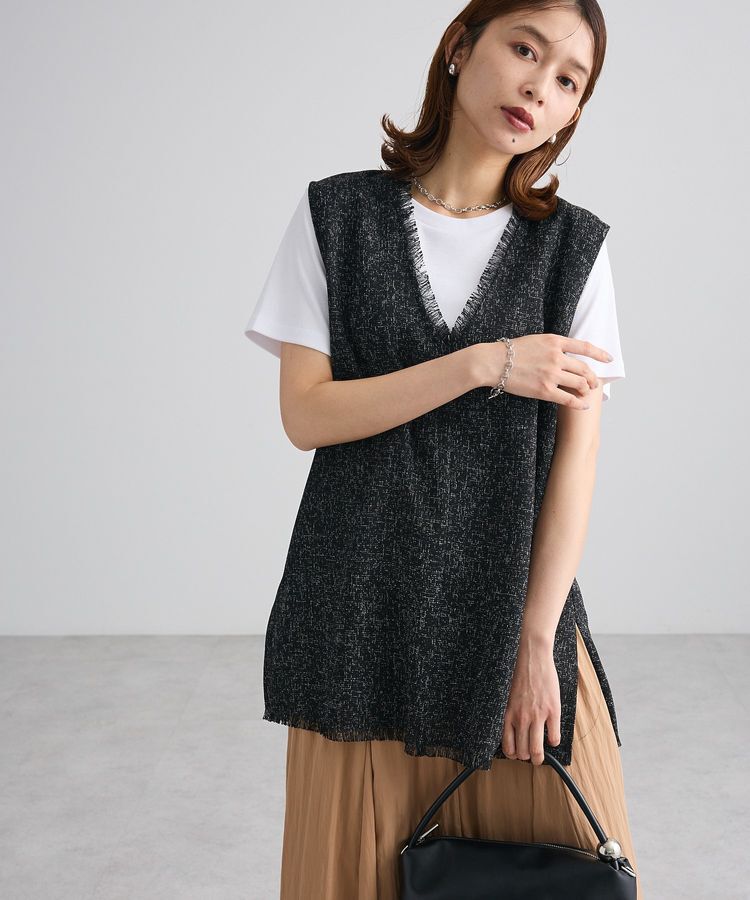Green Parks「ツイードベスト」|ベスト・ジレ|Black