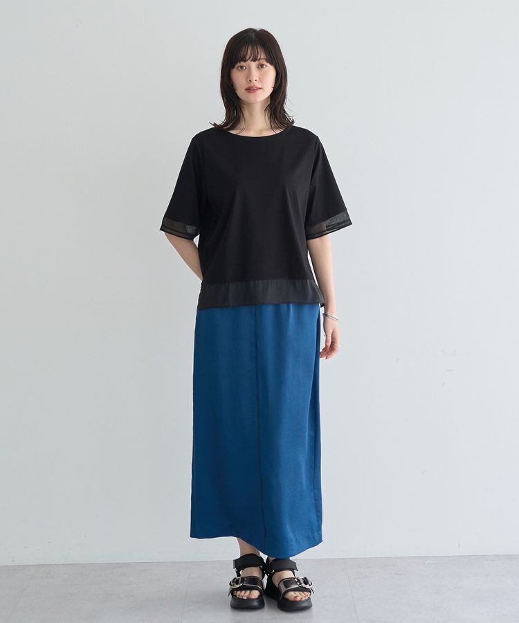 YECCA VECCA「シャイニーツイルナロースカート」|タイト|