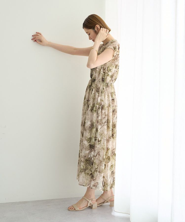 YECCA VECCA「ぼかしフラワー柄ワンピース」|ワンピース|