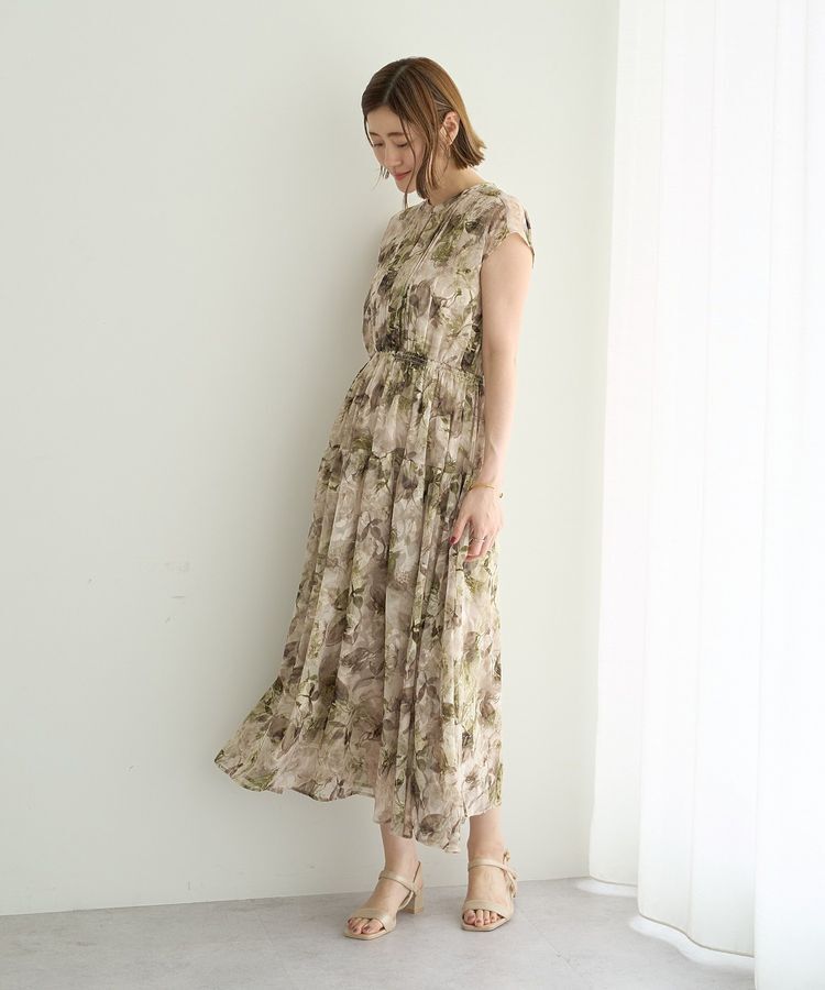 YECCA VECCA「ぼかしフラワー柄ワンピース」|ワンピース|