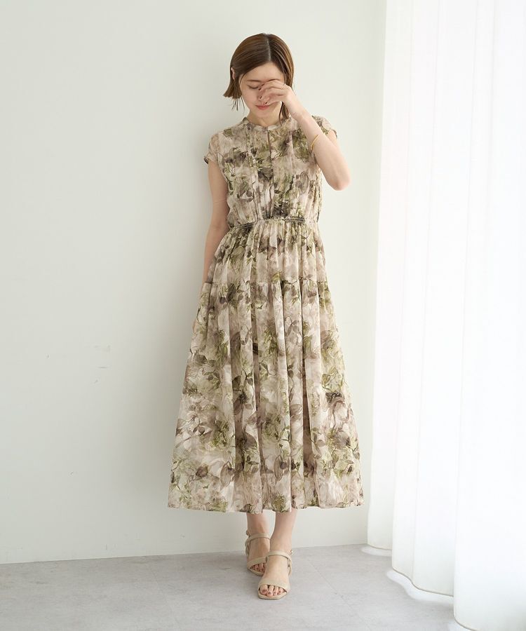 YECCA VECCA「ぼかしフラワー柄ワンピース」|ワンピース|
