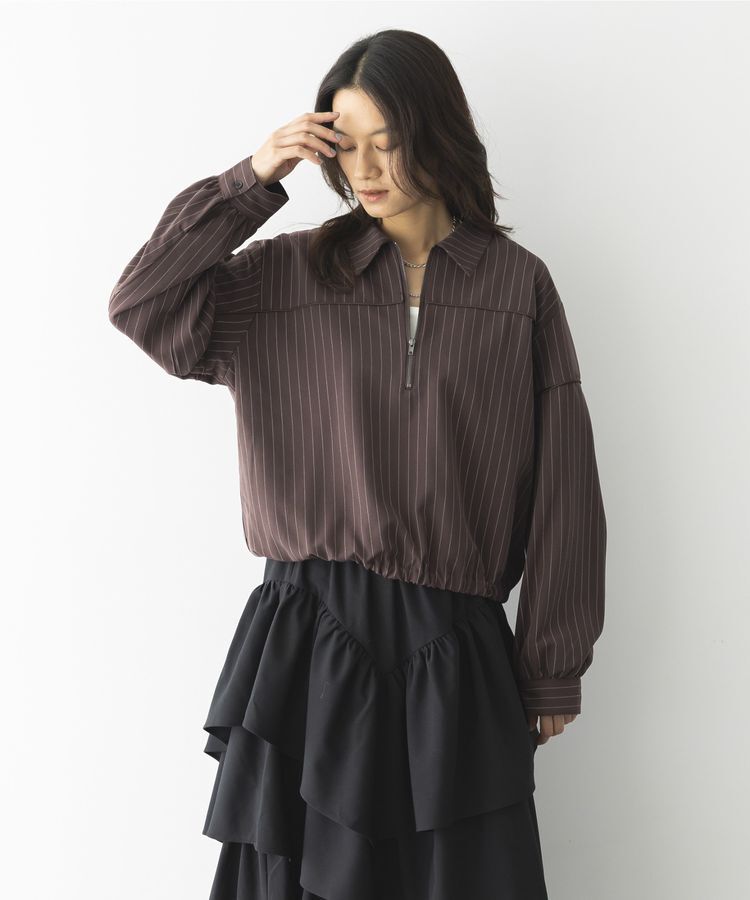 GARAGE OF GOOD CLOTHING「ピンストライプハーフZIPプルオーバー」|シャツ・ブラウス|